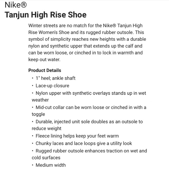 NIKE “Tanjun” High Rise Women’s Boots Lightweight in Burgundy Crush Size 5 - Picture 14 of 14